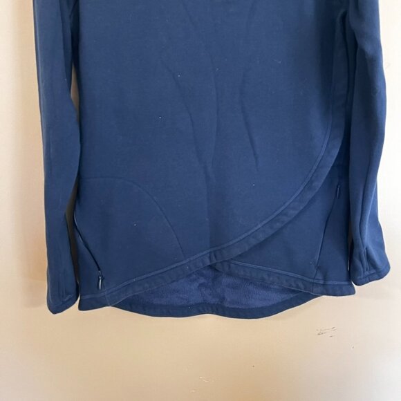 Athleta Cozy Karma Asymmetrical Pullover Enchanted Blue sweater - Picture 3 of 7